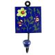 Navy Blue Floral Ceramic Hook